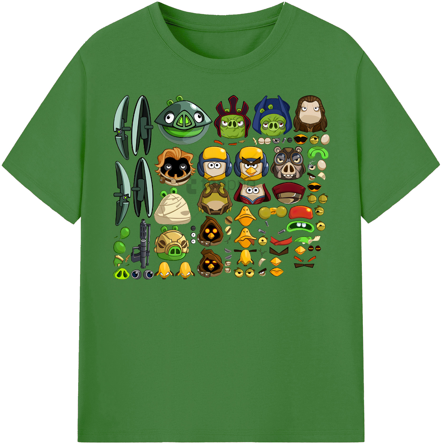 （画像用） Angry Birds アングリーバード レディースカジュアルプリントTシャツ（綿100％）